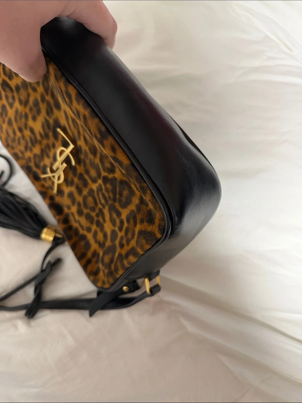 Yves Saint Laurent Leopard Print Camera Bag with Tassel - Picture 9 of 14